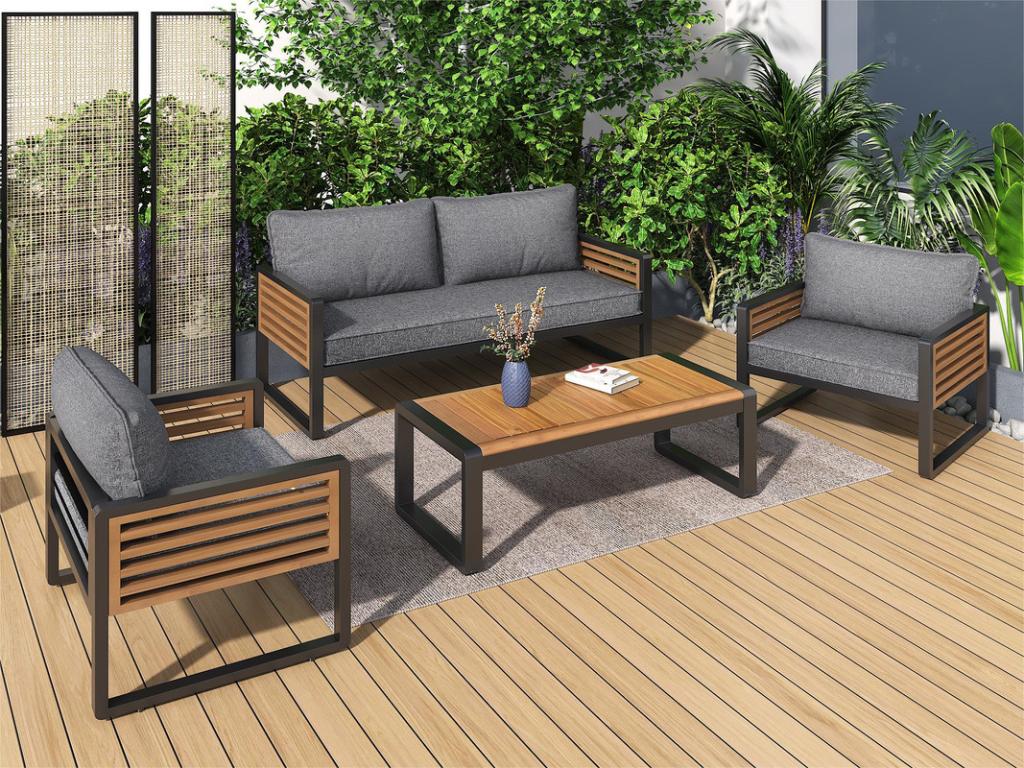 Gartenmöbel aus Metall – Grau