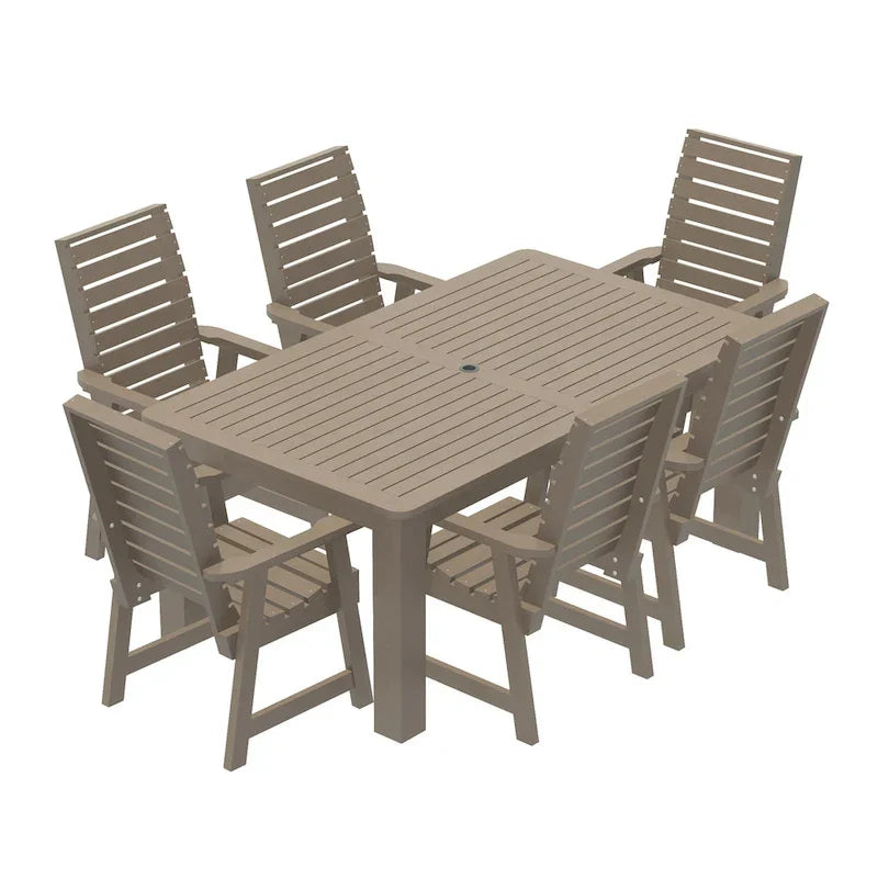 HIGHWOOD PROFESSIONAL 7-delige tuinset voor buiten dineren, 42x72