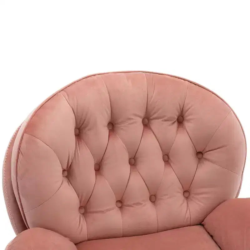 Okak Samt-Sessel mit Hocker, moderner armloser Wohnzimmersessel im Mid-Century-Stil, weicher und bequemer Sessel zum Fernsehen und Spielen