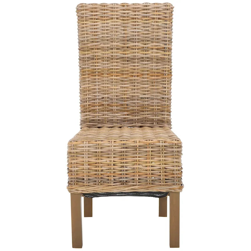 Set di 2 sedie da pranzo in vimini naturale, 19 L x 22 P x 41 H, stile boho costiero