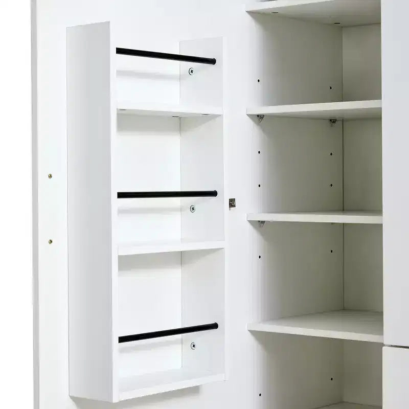 Dispensa da cucina indipendente Whisen alta 71'', grande mobile contenitore per sala da pranzo con credenza e buffet a 6 ante, ripiani regolabili