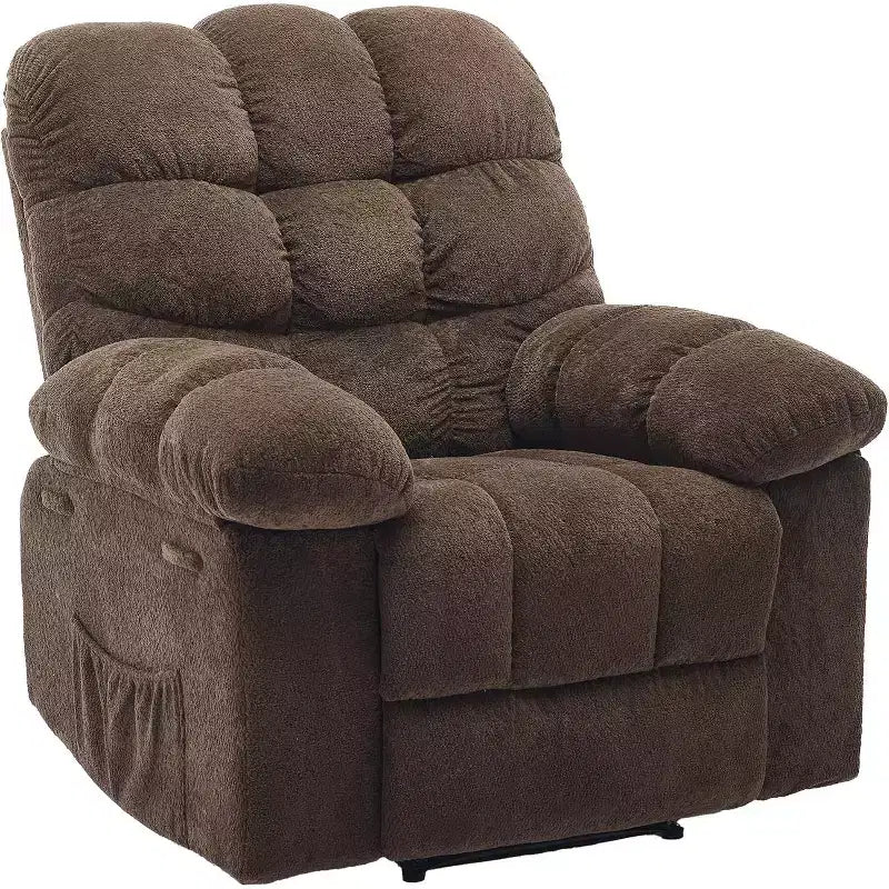 Manueller Relaxsessel, ergonomischer Relaxsessel aus atmungsaktivem Stoff mit Seitentaschen, Einzelsessel, geeignet für Wohnzimmer und Schlafzimmer