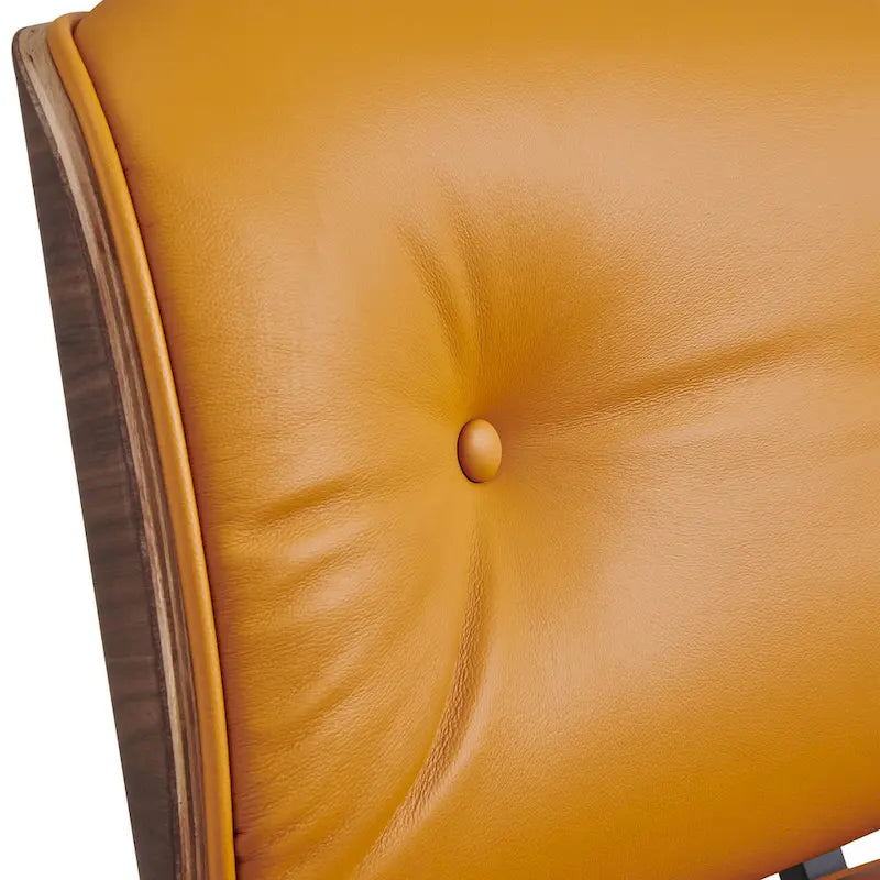 Fauteuil inclinable de salon moderne en cuir, style milieu du siècle