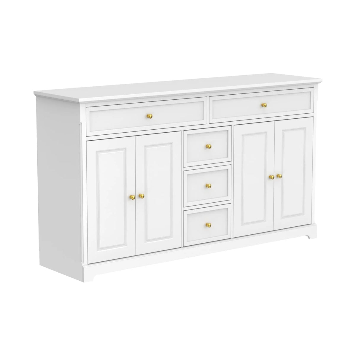 Credenza buffet bianca da 59.1'' in stile moderno di metà secolo, contemporanea e laccata