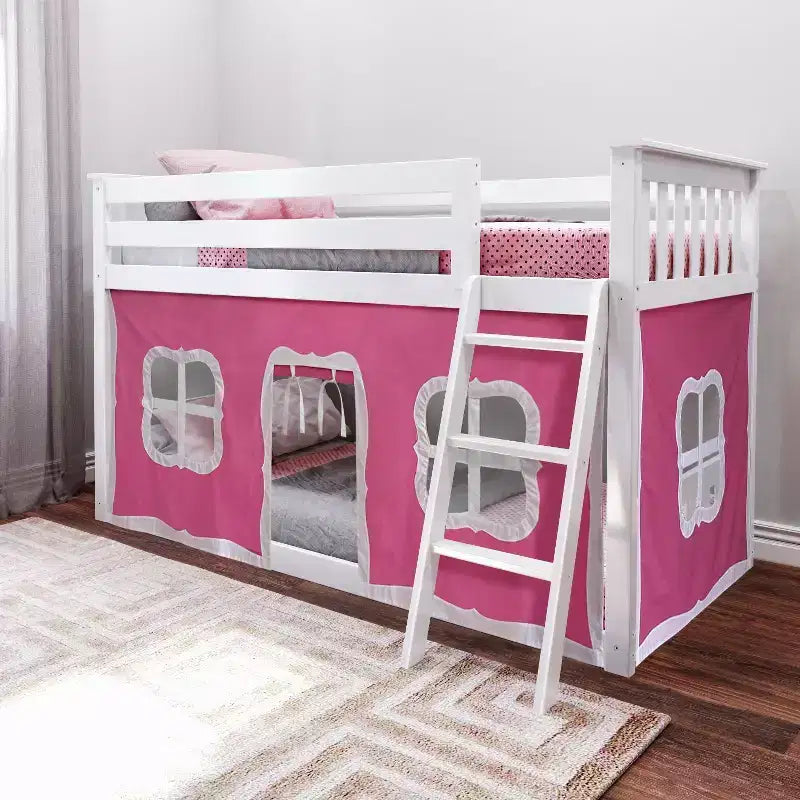 Max & Lily Twin over Twin Low Bunk with Curtains