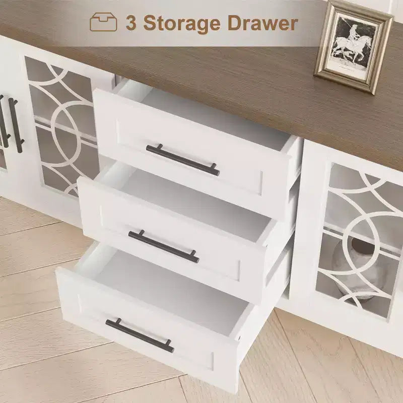 TV Stands with Storage Drawers, TV Entertainment Center, TV Console Table for Living Room Bedroom, Storage Cabinet