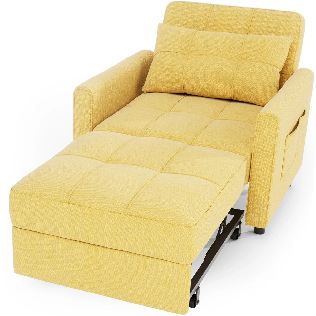 3-in-1-Schlafsofa mit verstellbarer Rückenlehne, ausziehbarer Sessel, umwandelbares Klappbett fürs Wohnzimmer