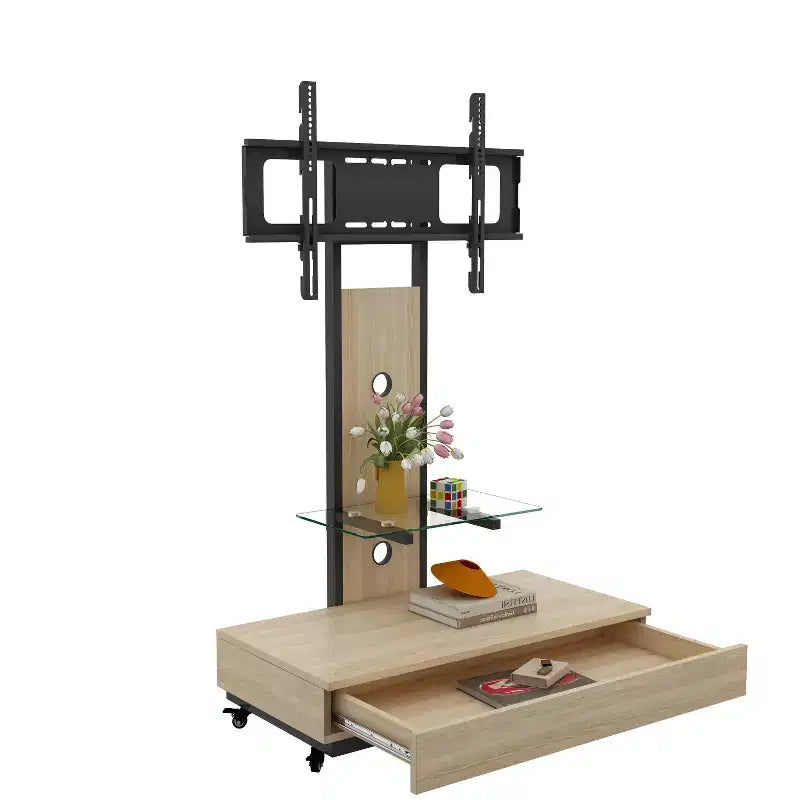 TV Stand for 32-75 TVs, Adjustable Height Mobile TV Cart with Drawer and Wheels for Living Room, Bedroom, Offices -ModernLuxe