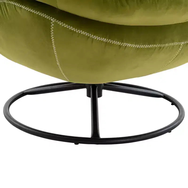 Okak Samt-Sessel mit Hocker, moderner armloser Wohnzimmersessel im Mid-Century-Stil, weicher und bequemer Sessel zum Fernsehen und Spielen