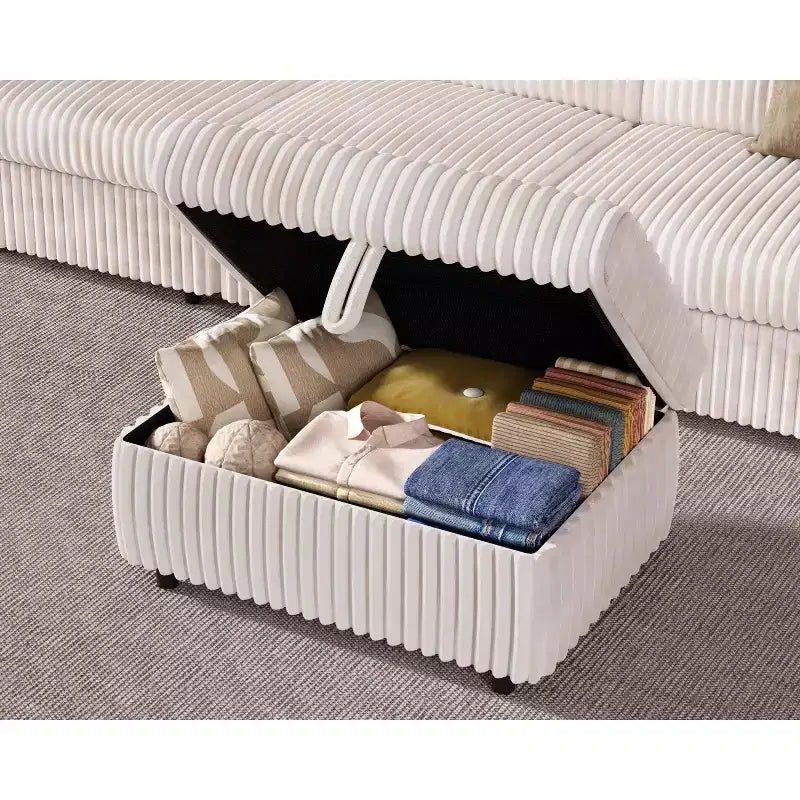 Canapé sectionnel modulaire en velours côtelé Dyonery avec housses lavables
