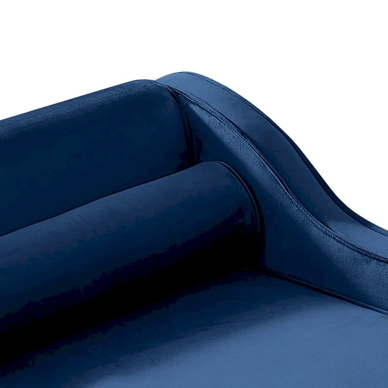 French Elegant Velvet Upholstered Storage Chaise Lounge Chair with a Pillow