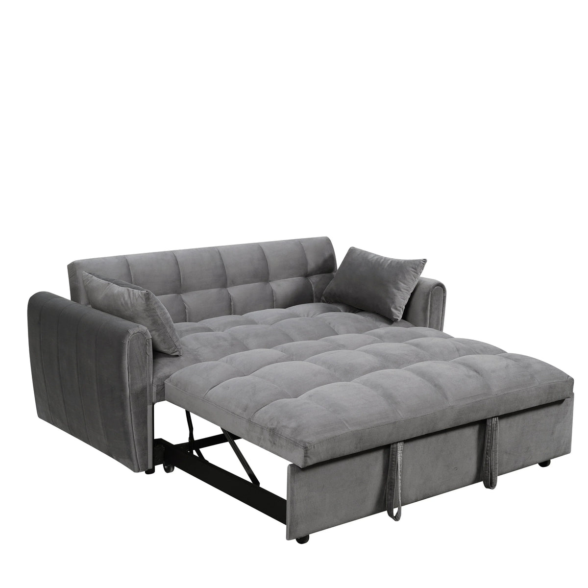 Fluwelen slaapbank van 64,96 inch, 3-in-1, met verstelbare rugleuning, opbergvak en draagvermogen van 500 lb