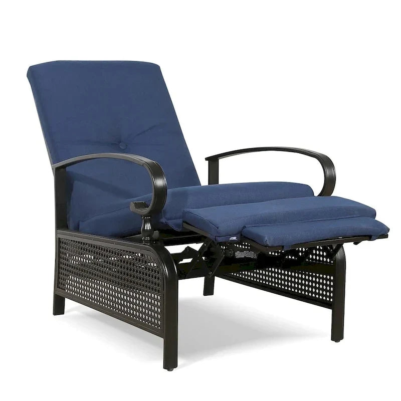 Verstellbarer Relaxsessel für Terrasse, Lounge-Sofa mit Kissen – 38 (T) × 26,5 (B) × 38,5 (H) Zoll