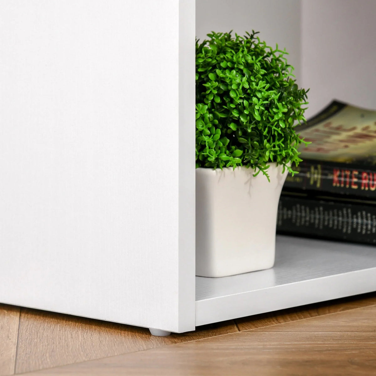 Scrivania HOMCOM 47 con libreria, moderna, per home office, tavolo da scrittura e postazione di lavoro con 3 cassetti e ripiano contenitore - bianca