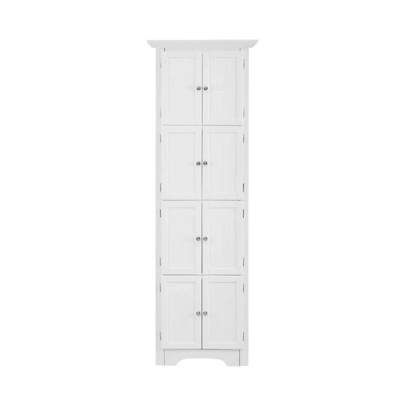 Tall Corner Storage Cabinet with 8 Doors and 4 Shelves