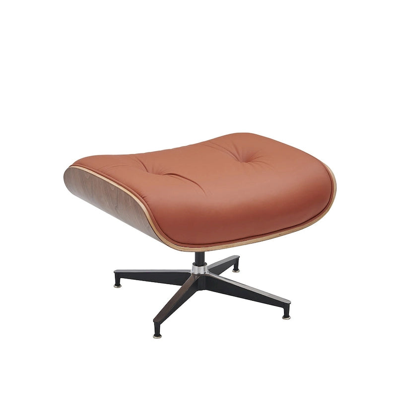 Fauteuil inclinable de salon moderne en cuir, style milieu du siècle