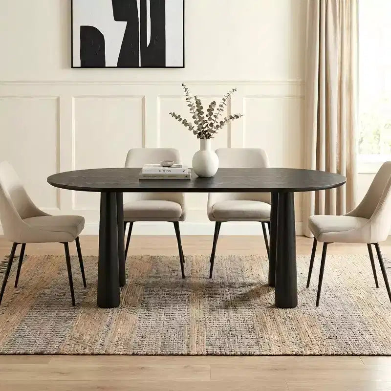 Dovelina 67 ovaler Esstisch aus Holz mit 4 Beinen, moderner Küchentisch für 6 Personen