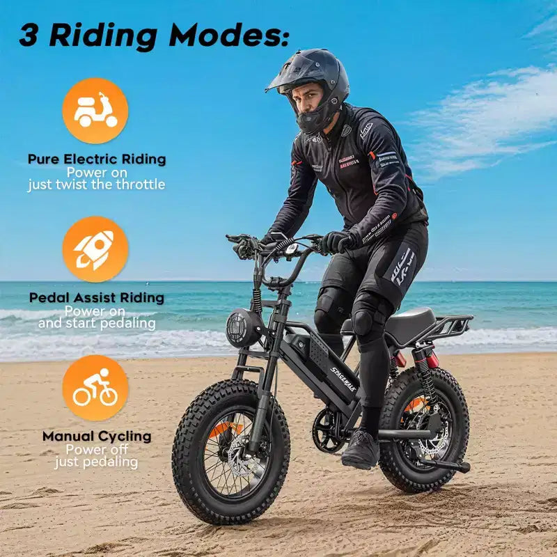 Eilleo 20 Fat-Tire-E-Bike, 750-W-Motor (920 W Spitzenleistung), 24,9 mph, 5070 Meilen Reichweite, 48-V-15,6-Ah-Akku, Vollfederung, Shimano 7-Gang