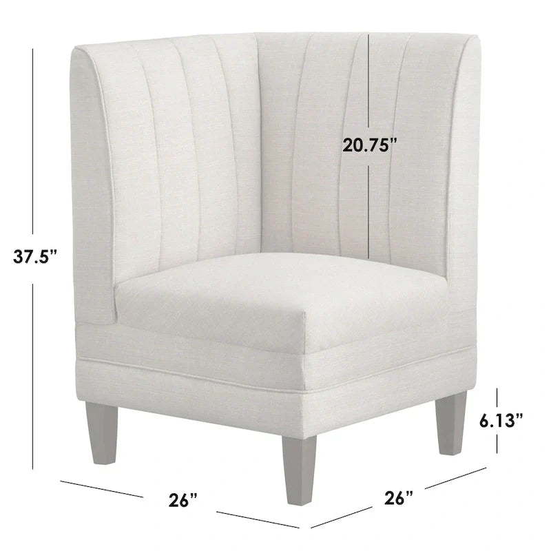 Lifestorey Kerrington 3-delige gestoffeerde banquette-set met geribbelde rugleuning