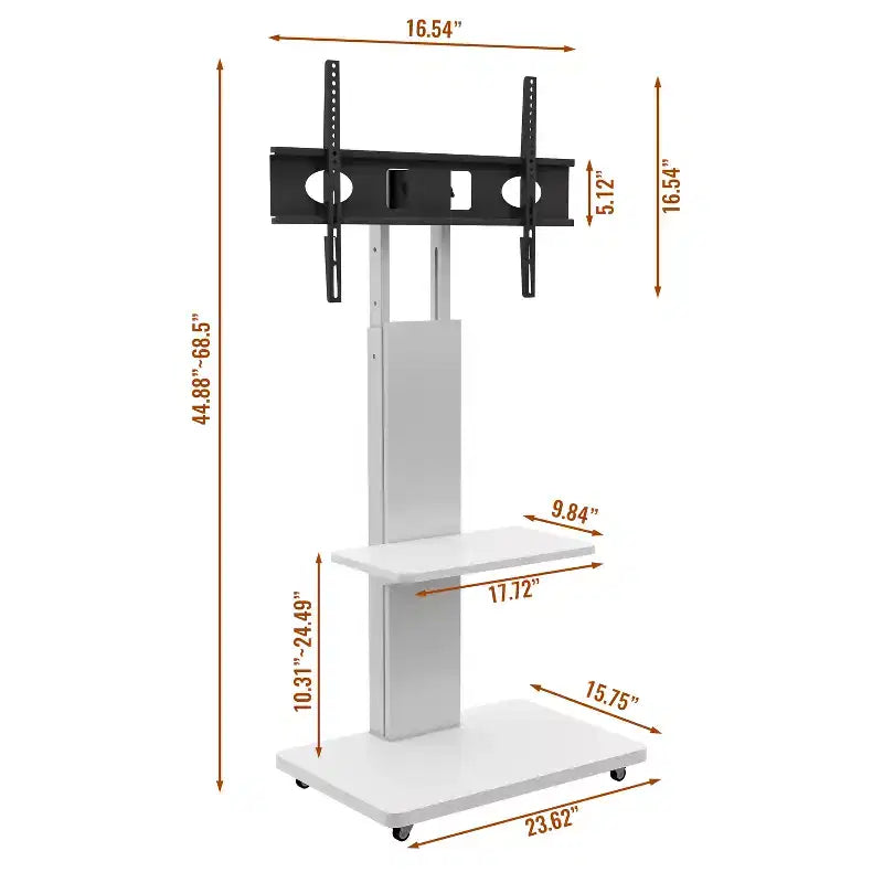 TV Stand for 32-75 TVs, Adjustable Height Mobile TV Cart with Drawer and Wheels for Living Room, Bedroom, Offices -ModernLuxe