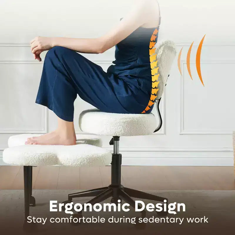 Sedia da ufficio ergonomica Pinmoco Criss Cross, sedia da meditazione regolabile in altezza, girevole a 360°, supporto lombare, sedia da lavoro e da ufficio, sedia per ADHD