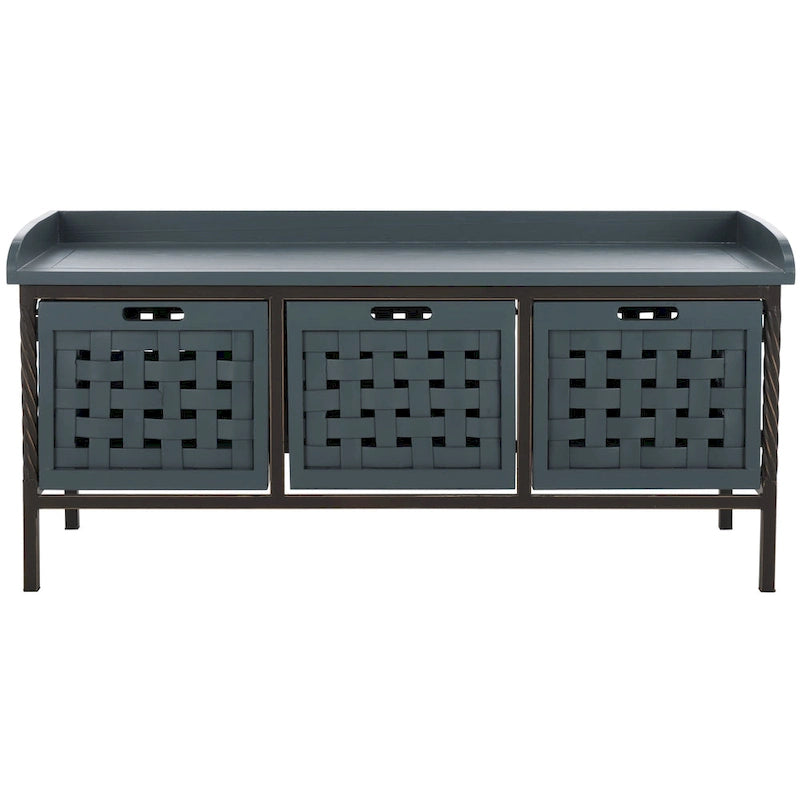 Banco de almacenamiento Toshie color roble miel de SAFAVIEH - 42.5 x 15.5 x 20 - 43W x 16D x 20H