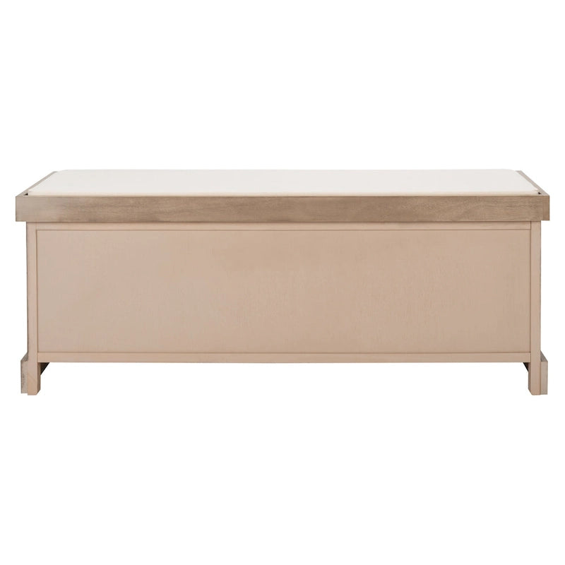 Banc de rangement SAFAVIEH Fiorello à 3 tiroirs avec coussin - 47.3 l x 15 L x 19 H - 47l x 15p x 19h