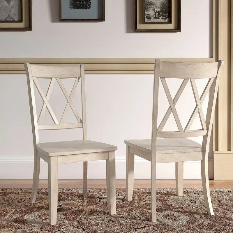 Sedie da pranzo in legno con schienale a doppia X Ronda, set da 2