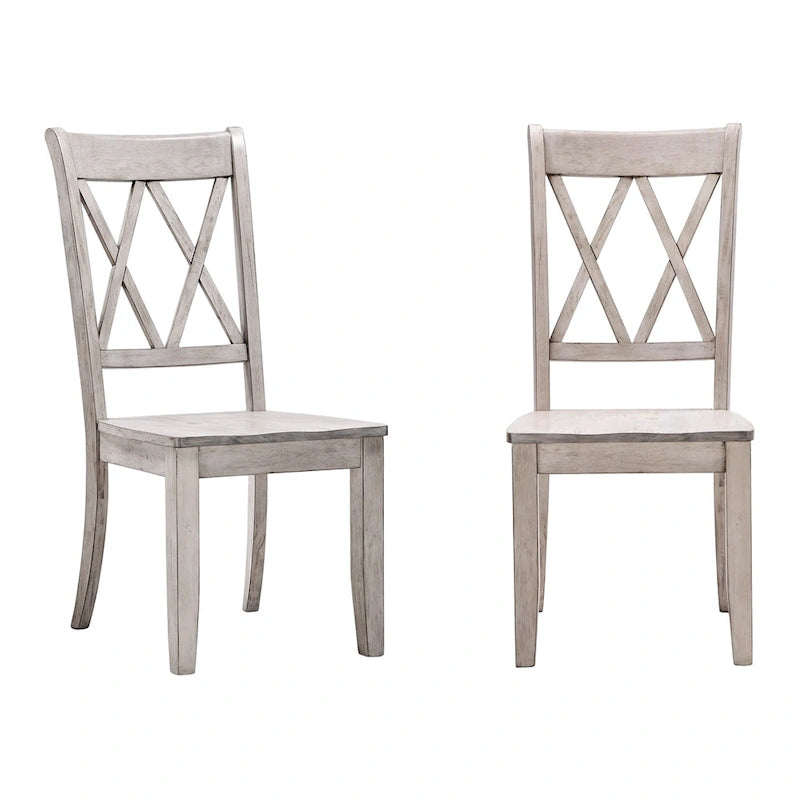 Sedie da pranzo in legno con schienale a doppia X Ronda, set da 2