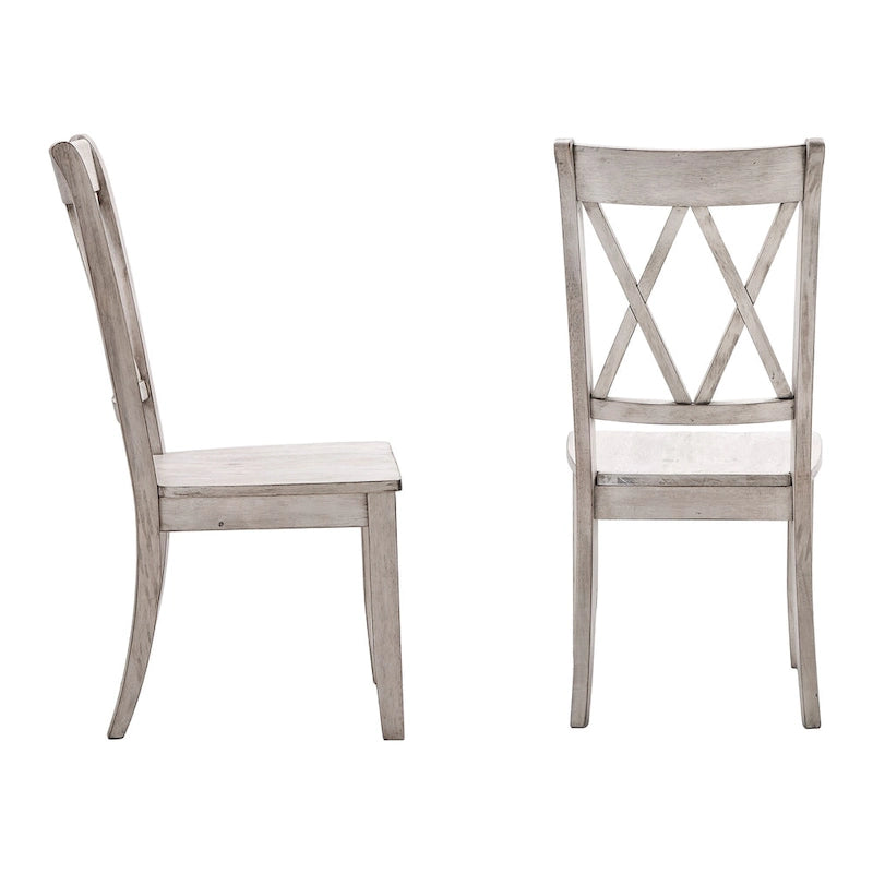 Sedie da pranzo in legno con schienale a doppia X Ronda, set da 2
