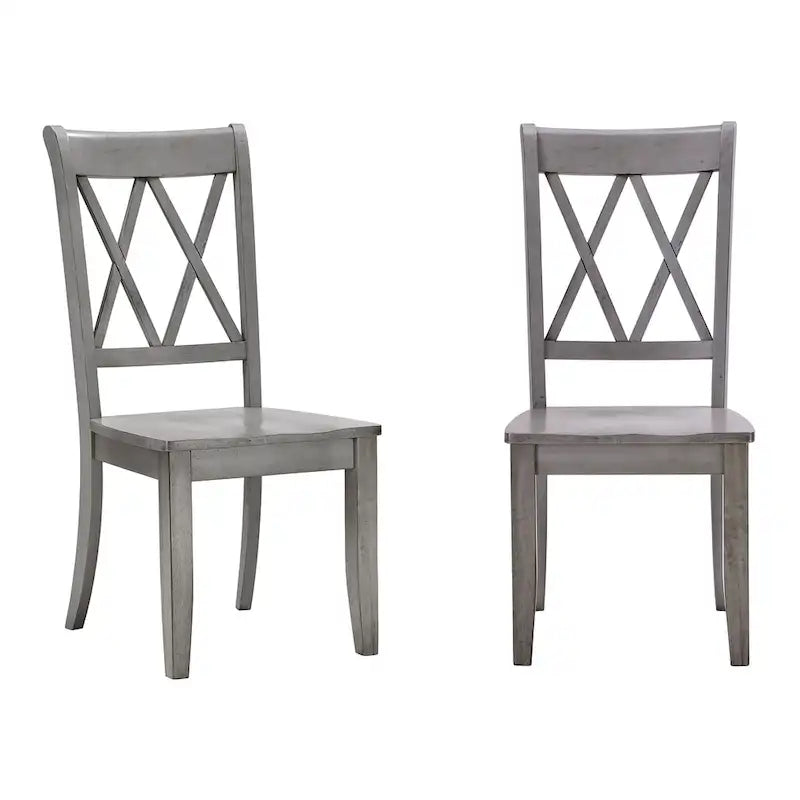 Sedie da pranzo in legno con schienale a doppia X Ronda, set da 2