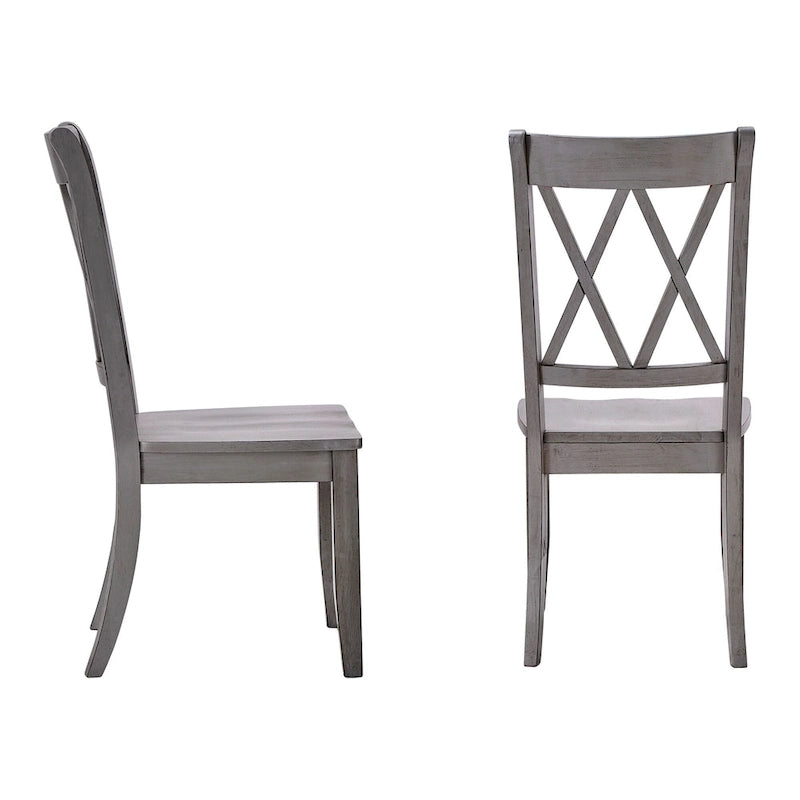 Sedie da pranzo in legno con schienale a doppia X Ronda, set da 2