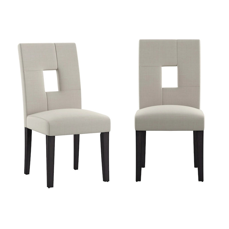 Sillas de comedor con respaldo de ojo de cerradura Brda (juego de 2) - silla de comedor