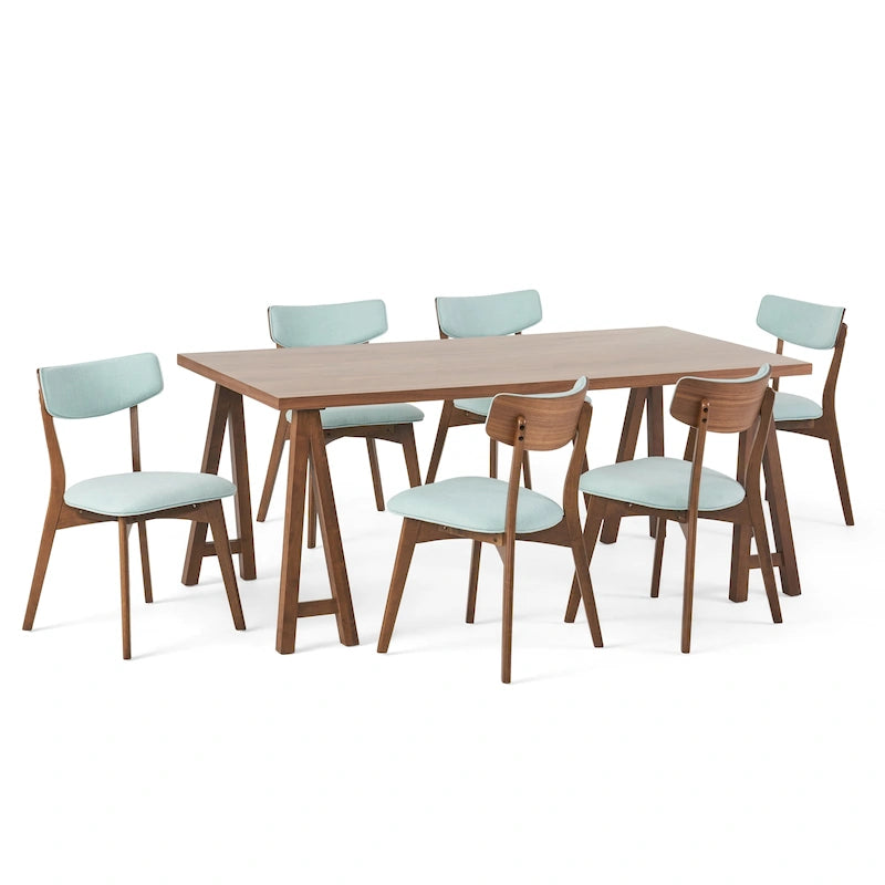 Juego de comedor moderno de mediados de siglo de 7 piezas Chazz con mesa en forma de A de Christopher Knight Home