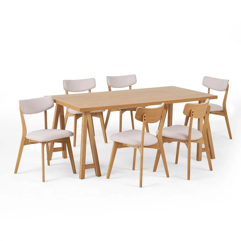 Set da pranzo Chazz moderno mid-century da 7 pezzi con tavolo ad A di Christopher Knight Home