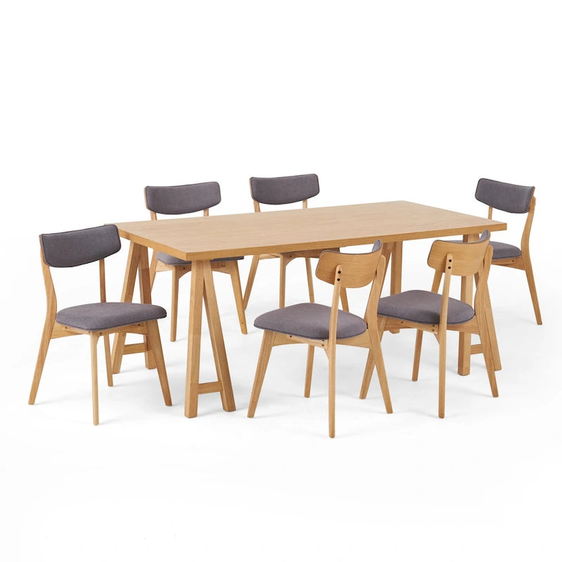 Set da pranzo Chazz moderno mid-century da 7 pezzi con tavolo ad A di Christopher Knight Home