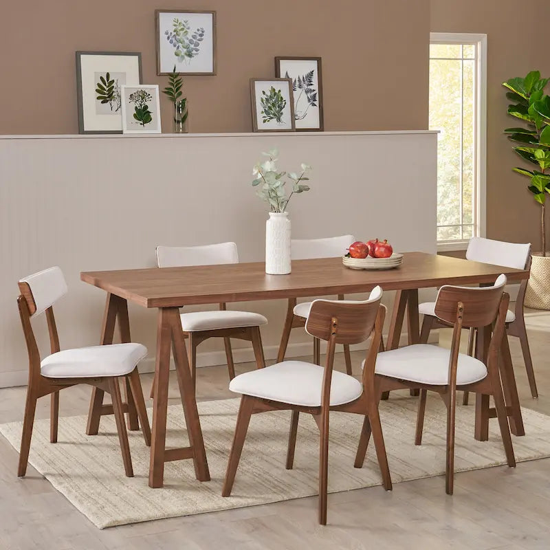 Set da pranzo Chazz moderno mid-century da 7 pezzi con tavolo ad A di Christopher Knight Home
