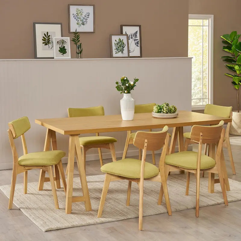 Set da pranzo Chazz moderno mid-century da 7 pezzi con tavolo ad A di Christopher Knight Home