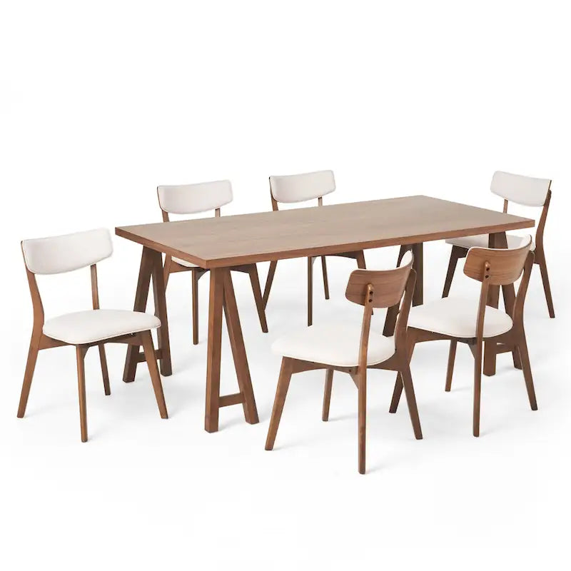 Set da pranzo Chazz moderno mid-century da 7 pezzi con tavolo ad A di Christopher Knight Home