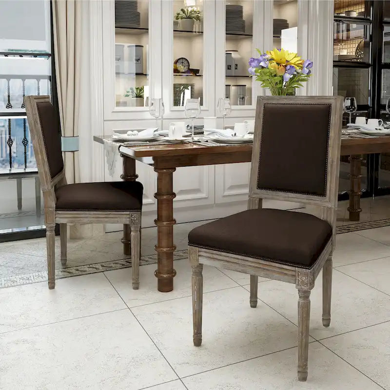 Chaise de salle à manger traditionnelle en tissu Ledger, lot de 2, par Christopher Knight Home