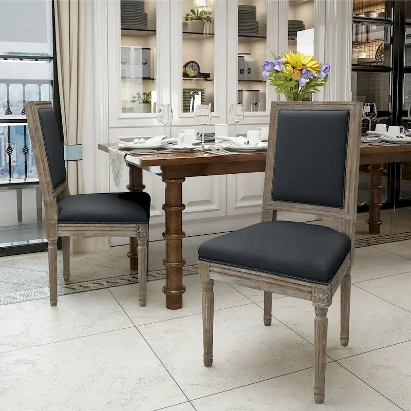 Chaise de salle à manger traditionnelle en tissu Ledger, lot de 2, par Christopher Knight Home