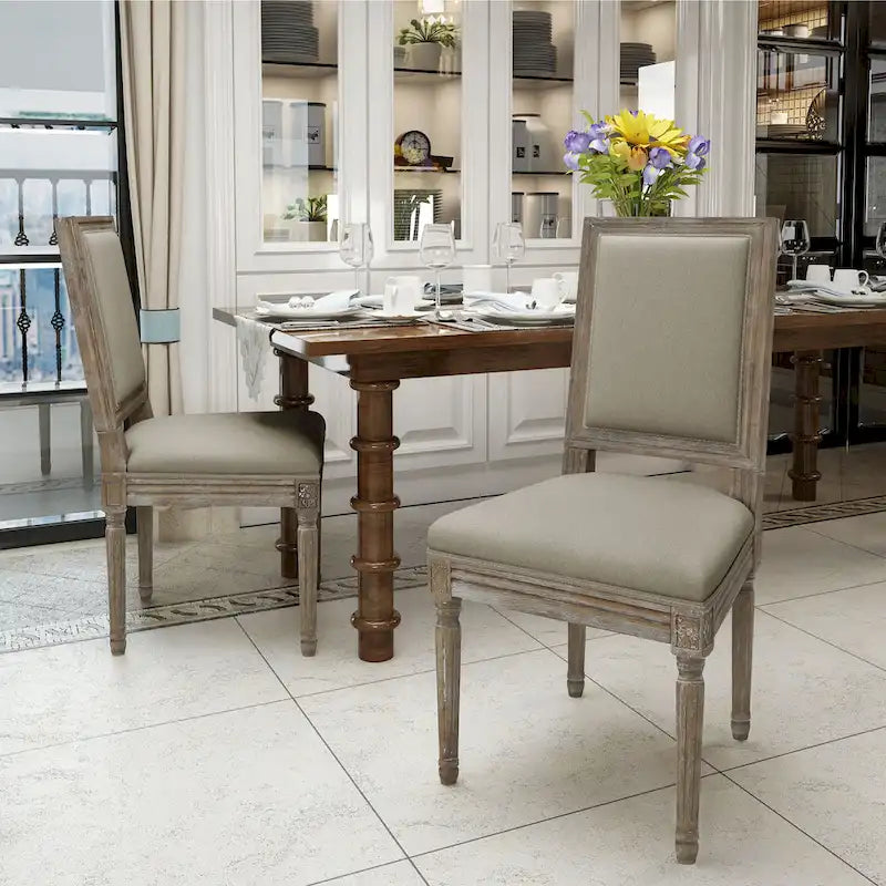 Chaise de salle à manger traditionnelle en tissu Ledger, lot de 2, par Christopher Knight Home