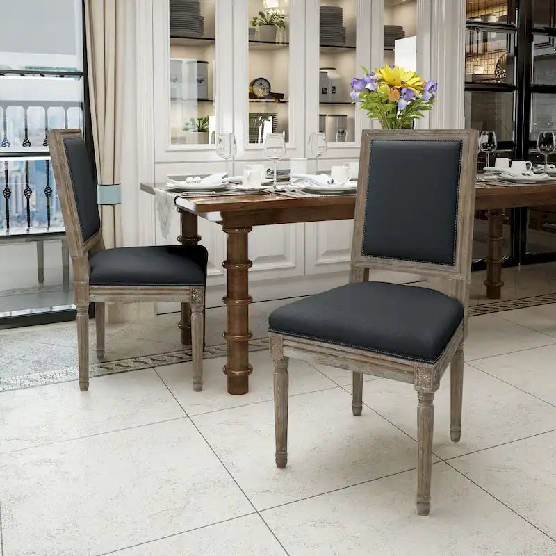 Chaise de salle à manger traditionnelle en tissu Ledger, lot de 2, par Christopher Knight Home