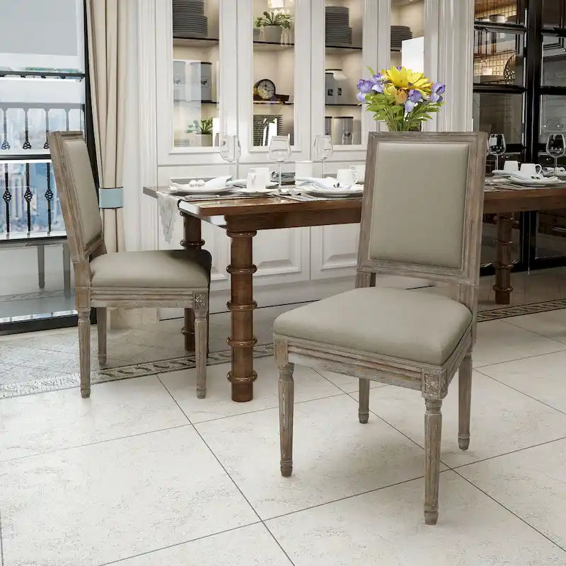 Chaise de salle à manger traditionnelle en tissu Ledger, lot de 2, par Christopher Knight Home
