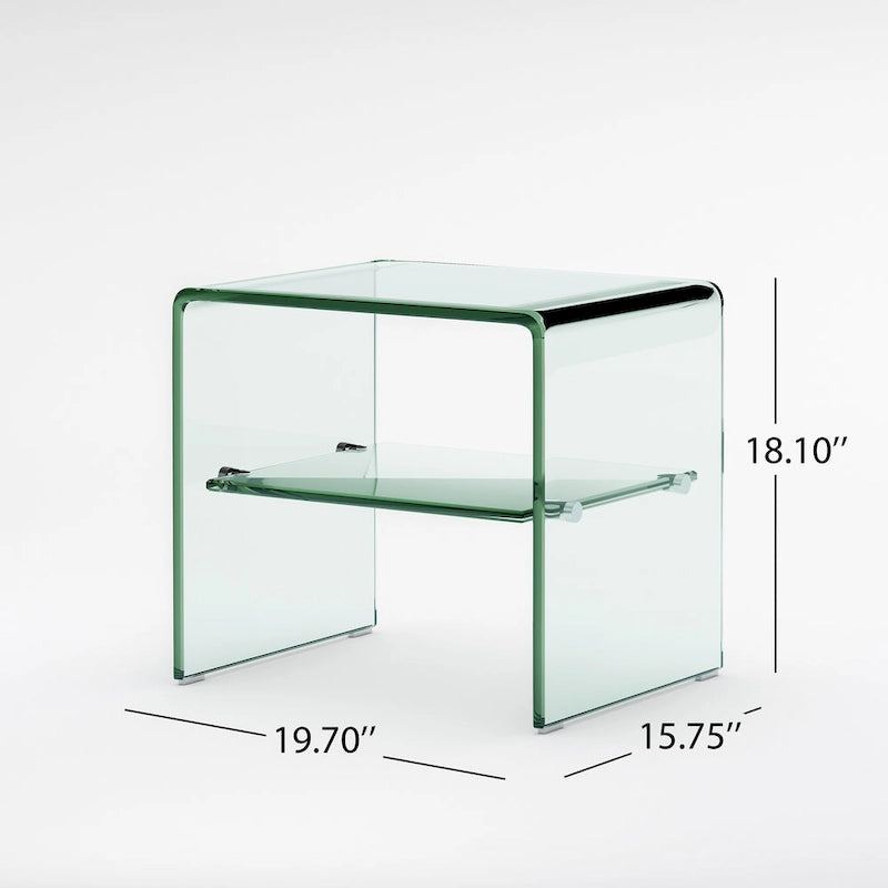 Tables d’appoint en verre transparent Ramona (ensemble de 2) par Christopher Knight Home