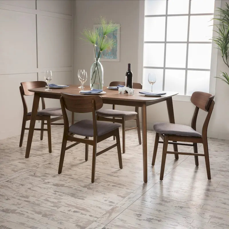 Dimick 5-teiliges Esszimmerset im Mid-Century-Modern-Stil von Christopher Knight Home