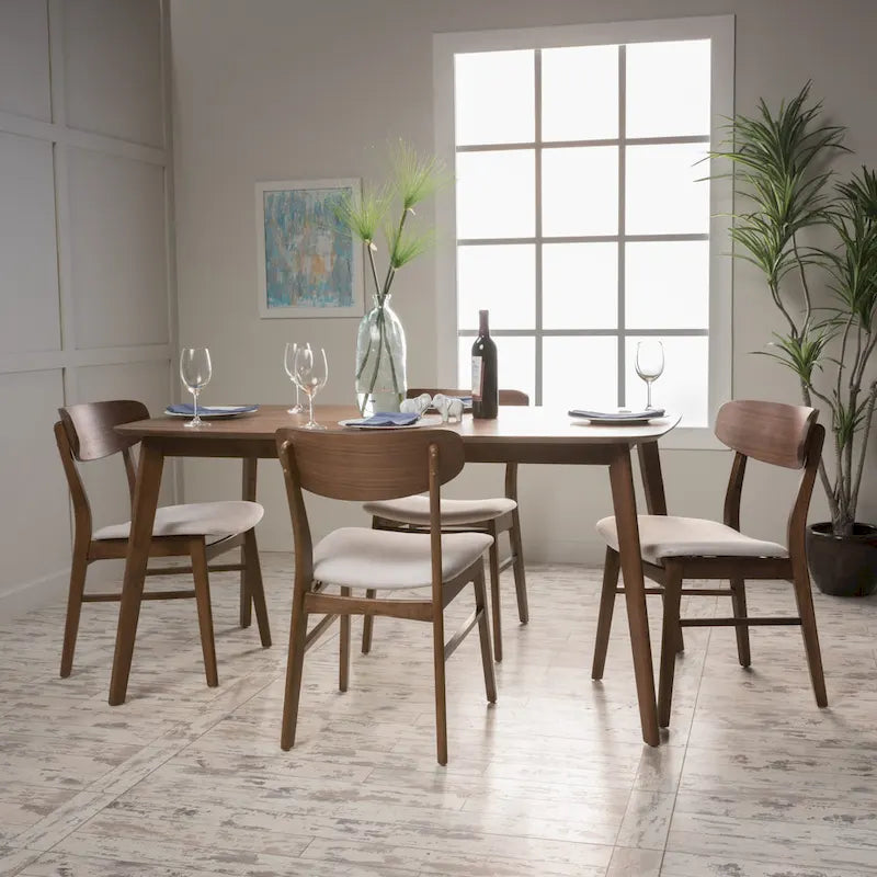 Dimick 5-teiliges Esszimmerset im Mid-Century-Modern-Stil von Christopher Knight Home