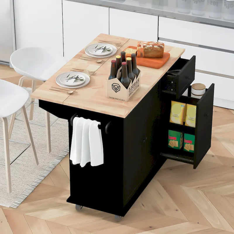 Kitchen Island with Drop Leaf