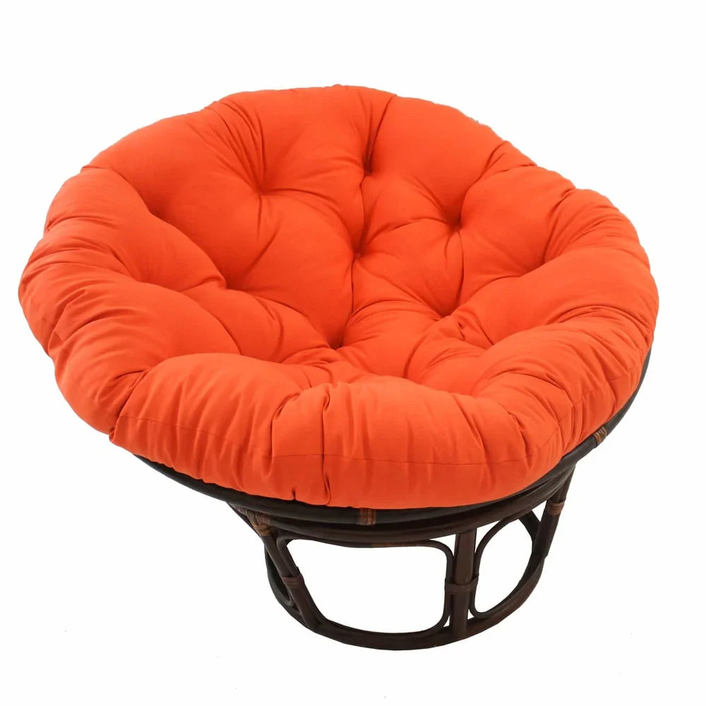 Sillón Papasan de ratán Bali de 42 pulgadas con cojín de sarga