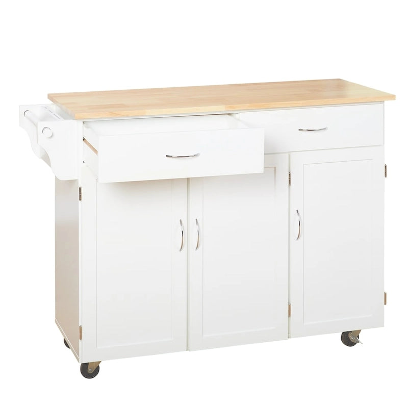 Desserte de cuisine Addie de Simple Living avec plateau en bois